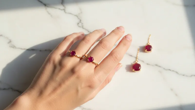 Bagues rubis minimalistes en vogue