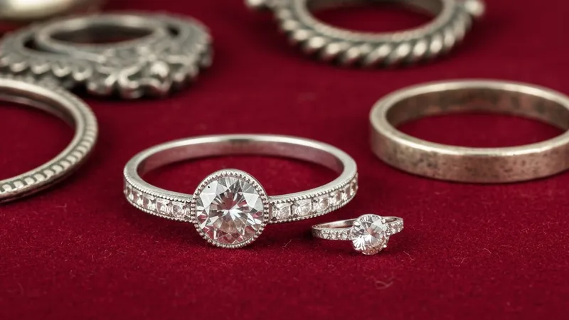 Style vintage des bagues rubis